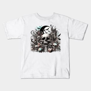 Halloween Midnight Sketches Kids T-Shirt